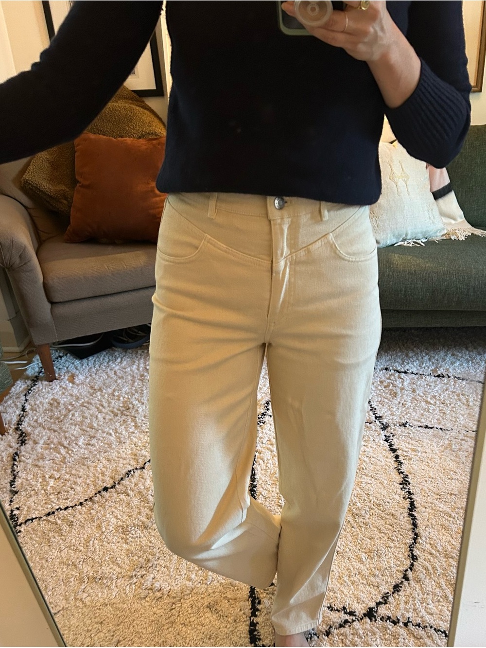 Wilfred Cream Straight-Leg High-Rise Jeans